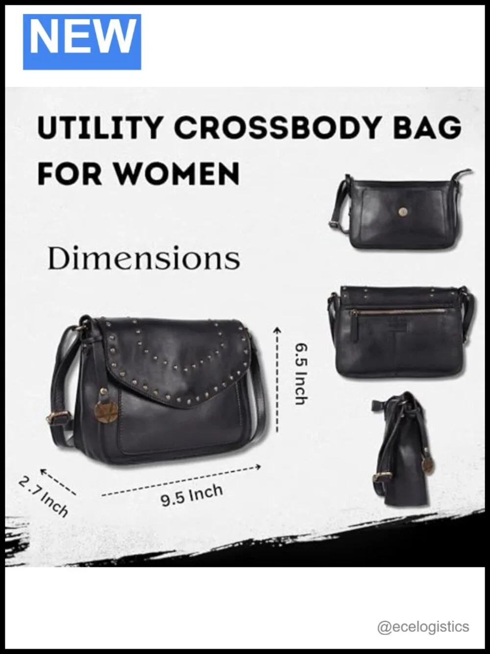 Genuine Italian Leather Boho Studded Crossbody Sling Bag Women